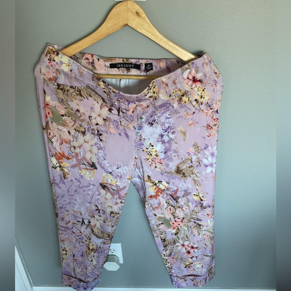 Insight Lavender Floral pants with elastic waist
